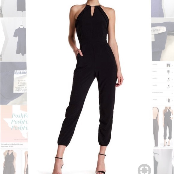Velvet Torch black halter jumpsuit - Picture 4 of 5